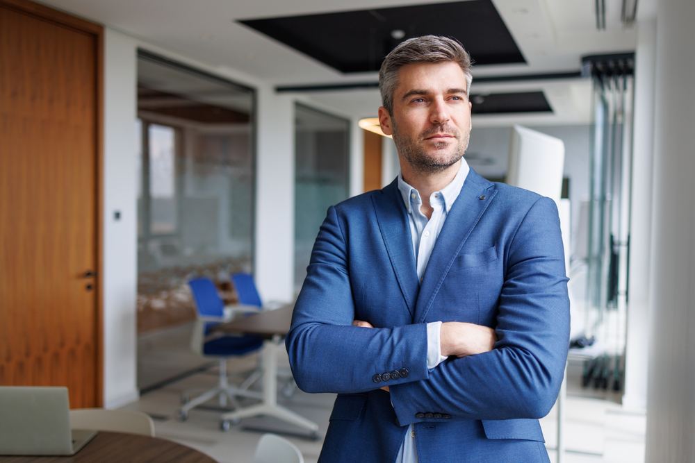 A business owner standing in an office